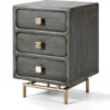 Thai Natura Tables De Chevet Table De Chevet 3 Tiroirs En Bois Cérusé Gris Et Doré 1 Thai Natura Tables De Chevet Table De Chevet 3 Tiroirs En Bois Cérusé Gris Et Doré -Tables De Chevet Soldes table de chevet 3 tiroirs en bois ceruse gris et dore