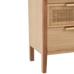 Meubles & Design Tables De Chevet Table De Chevet 3 Tiroirs En Bois Et Rotin -Tables De Chevet Soldes table de chevet 3 tiroirs en bois et rotin 5