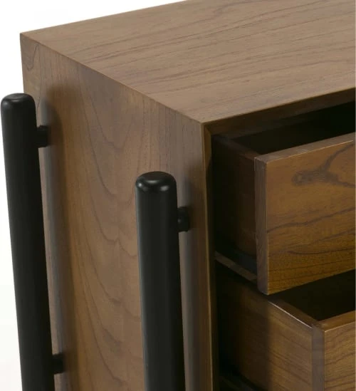 Thai Natura Tables De Chevet Table De Chevet 3 Tiroirs En Bois Foncé Et Doré 6 Thai Natura Tables De Chevet Table De Chevet 3 Tiroirs En Bois Foncé Et Doré – Image 4