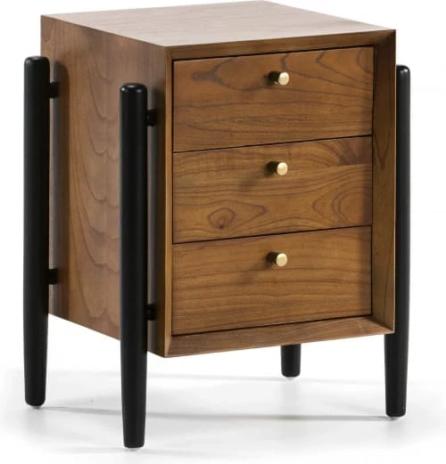 Thai Natura Tables De Chevet Table De Chevet 3 Tiroirs En Bois Foncé Et Doré 3 Thai Natura Tables De Chevet Table De Chevet 3 Tiroirs En Bois Foncé Et Doré