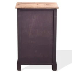 Mobili Rebecca Tables De Chevet Table De Chevet 3 Tiroirs En Bois Naturel Et Noir -Tables De Chevet Soldes table de chevet 3 tiroirs en bois naturel et noir 4