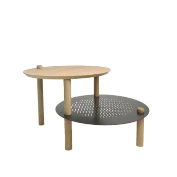 DIZY Design Tables De Chevet Good Is Beautiful Table De Chevet Avec 2 Plateaux Décalés En Chêne & Métal Blanc 8 DIZY Design Tables De Chevet Good Is Beautiful Table De Chevet Avec 2 Plateaux Décalés En Chêne & Métal Blanc – Image 6