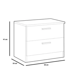 HOMN Tables De Chevet Table De Chevet Avec 2 Tiroirs En Blanc Et Bois -Tables De Chevet Soldes table de chevet avec 2 tiroirs en blanc et bois 2