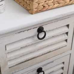 Mobili Rebecca Tables De Chevet Table De Chevet Avec 2 Tiroirs En Bois Et Blanc -Tables De Chevet Soldes table de chevet avec 2 tiroirs en bois et blanc 5