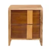 Mobili Rebecca Tables De Chevet Table De Chevet Avec 2 Tiroirs En Bois Marron -Tables De Chevet Soldes table de chevet avec 2 tiroirs en bois marron