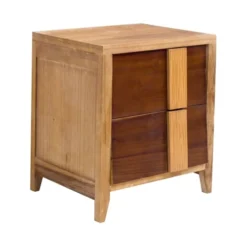 Mobili Rebecca Tables De Chevet Table De Chevet Avec 2 Tiroirs En Bois Marron -Tables De Chevet Soldes table de chevet avec 2 tiroirs en bois marron 2