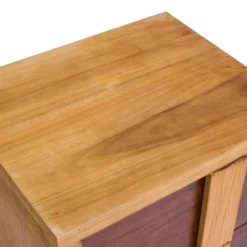 Mobili Rebecca Tables De Chevet Table De Chevet Avec 2 Tiroirs En Bois Marron -Tables De Chevet Soldes table de chevet avec 2 tiroirs en bois marron 4