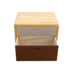 Mobili Rebecca Tables De Chevet Table De Chevet Avec 2 Tiroirs En Bois Marron -Tables De Chevet Soldes table de chevet avec 2 tiroirs en bois marron 9