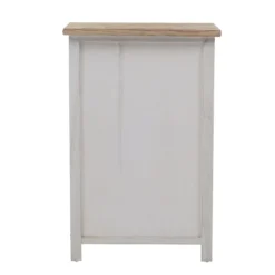 Mobili Rebecca Tables De Chevet Table De Chevet Avec 3 Tiroirs En Bois Naturel Et Blanc -Tables De Chevet Soldes table de chevet avec 3 tiroirs en bois naturel et blanc 4