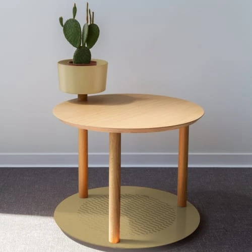 DIZY Design Tables De Chevet Good Is Beautiful Table De Chevet Avec Bol En Chêne Et Métal Laiton 4 DIZY Design Tables De Chevet Good Is Beautiful Table De Chevet Avec Bol En Chêne Et Métal Laiton – Image 2