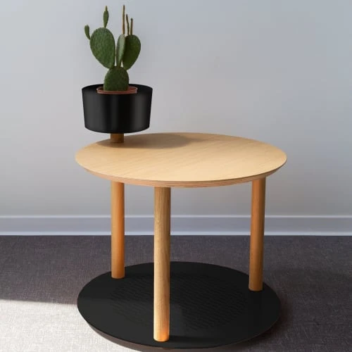 DIZY Design Tables De Chevet Good Is Beautiful Table De Chevet Avec Bol En Chêne Et Métal Noir 4 DIZY Design Tables De Chevet Good Is Beautiful Table De Chevet Avec Bol En Chêne Et Métal Noir – Image 2