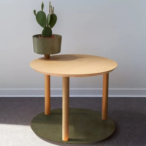 DIZY Design Tables De Chevet Good Is Beautiful Table De Chevet Avec Bol En Chêne Et Métal Vernis BRUT 4 DIZY Design Tables De Chevet Good Is Beautiful Table De Chevet Avec Bol En Chêne Et Métal Vernis BRUT – Image 2