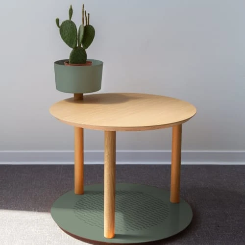 DIZY Design Tables De Chevet Good Is Beautiful Table De Chevet Avec Bol En Chêne Et Métal Vert 3 DIZY Design Tables De Chevet Good Is Beautiful Table De Chevet Avec Bol En Chêne Et Métal Vert – Image 2