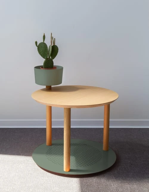 DIZY Design Tables De Chevet Good Is Beautiful Table De Chevet Avec Bol En Chêne Et Métal Vert 4 DIZY Design Tables De Chevet Good Is Beautiful Table De Chevet Avec Bol En Chêne Et Métal Vert – Image 3