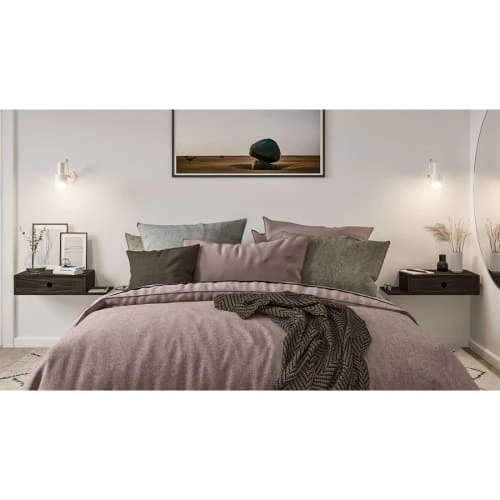 WOODEK Tables De Chevet Table De Chevet Avec étagère à Droite En Hêtre Noir 5 WOODEK Tables De Chevet Table De Chevet Avec étagère à Droite En Hêtre Noir – Image 3