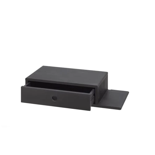 WOODEK Tables De Chevet Table De Chevet Avec étagère à Droite En Hêtre Noir 7 WOODEK Tables De Chevet Table De Chevet Avec étagère à Droite En Hêtre Noir – Image 5