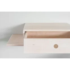 WOODEK Tables De Chevet Table De Chevet Avec étagère Sur Le Côté Gauche En Bouleau Blanc 11 WOODEK Tables De Chevet Table De Chevet Avec étagère Sur Le Côté Gauche En Bouleau Blanc -Tables De Chevet Soldes table de chevet avec etagere sur le cote gauche en bouleau blanc 3