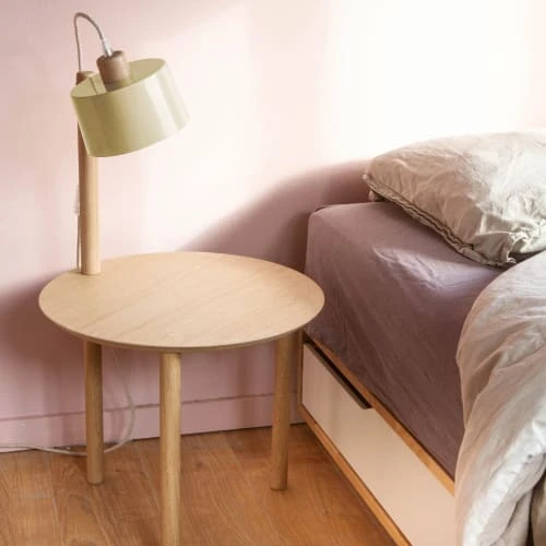 DIZY Design Tables De Chevet Table De Chevet Avec Lampe En Chêne Et Métal Laiton 4 DIZY Design Tables De Chevet Table De Chevet Avec Lampe En Chêne Et Métal Laiton – Image 2