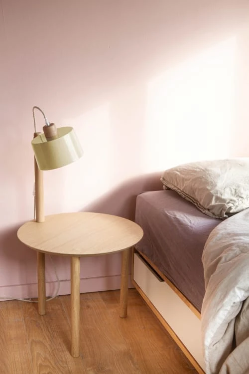 DIZY Design Tables De Chevet Table De Chevet Avec Lampe En Chêne Et Métal Laiton 5 DIZY Design Tables De Chevet Table De Chevet Avec Lampe En Chêne Et Métal Laiton – Image 3