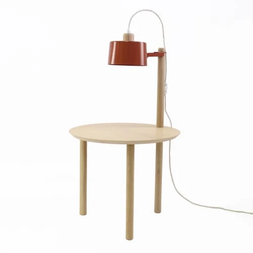 DIZY Design Tables De Chevet Table De Chevet Avec Lampe En Chêne Et Métal Terracotta 3 DIZY Design Tables De Chevet Table De Chevet Avec Lampe En Chêne Et Métal Terracotta