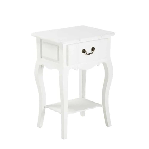 Maisons Du Monde Tables De Chevet Table De Chevet Avec Tiroir En Bois De Paulownia Blanche L 44 Cm 4 Maisons Du Monde Tables De Chevet Table De Chevet Avec Tiroir En Bois De Paulownia Blanche L 44 Cm â Image 2
