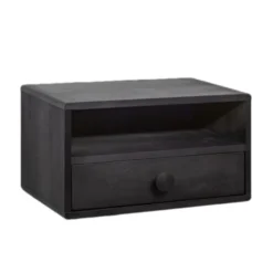 WOODEK Tables De Chevet Table De Chevet Avec Tiroir En Bouleau Noir