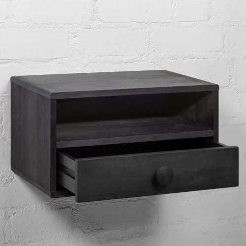 WOODEK Tables De Chevet Table De Chevet Avec Tiroir En Bouleau Noir 7 WOODEK Tables De Chevet Table De Chevet Avec Tiroir En Bouleau Noir – Image 5