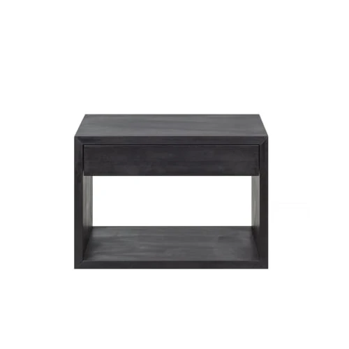 WOODEK Tables De Chevet Table De Chevet Avec Tiroir En Hêtre Noir Grand 3 WOODEK Tables De Chevet Table De Chevet Avec Tiroir En Hêtre Noir Grand