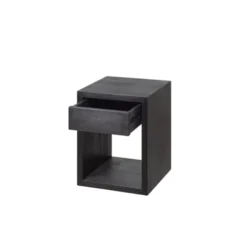 WOODEK Tables De Chevet Table De Chevet Avec Tiroir En Hêtre Noir Petit -Tables De Chevet Soldes table de chevet avec tiroir en hetre noir petit 3