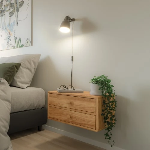 WOODEK Tables De Chevet Table De Chevet Avec Tiroirs En Chêne Massif Huilé 4 WOODEK Tables De Chevet Table De Chevet Avec Tiroirs En Chêne Massif Huilé – Image 2