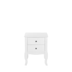 Beliani Tables De Chevet Table De Chevet Blanche 2 Tiroirs -Tables De Chevet Soldes table de chevet blanche 2 tiroirs 2