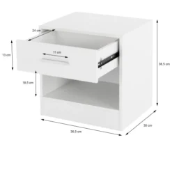 ML-Design Tables De Chevet Table De Chevet Blanche, 36x29x38 Cm, Avec Un Tiroir 5 ML-Design Tables De Chevet Table De Chevet Blanche, 36x29x38 Cm, Avec Un Tiroir -Tables De Chevet Soldes table de chevet blanche 36x29x38 cm avec un tiroir 1