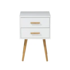Beliani Tables De Chevet Table De Chevet Blanche 40 Cm -Tables De Chevet Soldes table de chevet blanche 40 cm 3