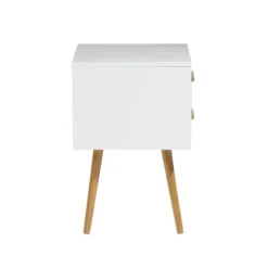 Beliani Tables De Chevet Table De Chevet Blanche 40 Cm -Tables De Chevet Soldes table de chevet blanche 40 cm 4