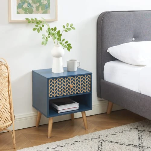 Baita Tables De Chevet Table De Chevet Bleu Pétrole Et Effet Bois 1 Tiroir 8 Baita Tables De Chevet Table De Chevet Bleu Pétrole Et Effet Bois 1 Tiroir – Image 6
