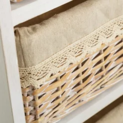 Wadiga Tables De Chevet Table De Chevet Bois 1 Tiroir + 3 Paniers 40x29x73cm -Tables De Chevet Soldes table de chevet bois 1 tiroir 3 paniers 40x29x73cm 4