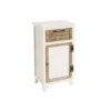 Wadiga Tables De Chevet Table De Chevet Bois Blanc Et Bois Cérusé 40x29x74cm -Tables De Chevet Soldes table de chevet bois blanc et bois ceruse 40x29x74cm
