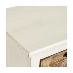 Wadiga Tables De Chevet Table De Chevet Bois Blanc Et Bois Cérusé 40x29x74cm -Tables De Chevet Soldes table de chevet bois blanc et bois ceruse 40x29x74cm 2