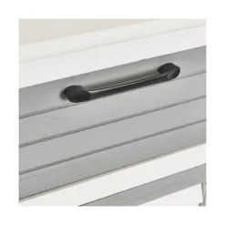 Wadiga Tables De Chevet Table De Chevet Bois Blanc Et Gris Cérusé - 40x29x74cm -Tables De Chevet Soldes table de chevet bois blanc et gris ceruse 40x29x74cm 5