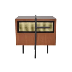 Artecosy Tables De Chevet Table De Chevet Bois Et Métal Noyer