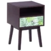 Beliani Tables De Chevet Table De Chevet Bois Foncé Avec Motif Floral 1 Beliani Tables De Chevet Table De Chevet Bois Foncé Avec Motif Floral -Tables De Chevet Soldes table de chevet bois fonce avec motif floral
