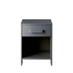 Woood Tables De Chevet Table De Chevet Bois Fsc Gris Anthracite