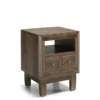 MOYCOR Tables De Chevet Table De Chevet Bois Marron L45 Cm -Tables De Chevet Soldes table de chevet bois marron l45 cm