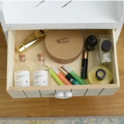 Mobili Rebecca Tables De Chevet Table De Chevet Coeur Avec 2 Tiroirs En MDF Blanc Et Beige Et Gris -Tables De Chevet Soldes table de chevet coeur avec 2 tiroirs en mdf blanc et beige et gris 3