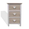 Mobili Rebecca Tables De Chevet Table De Chevet Coeur Avec 3 Tiroirs En Bois Blanc Et Beige 2 Mobili Rebecca Tables De Chevet Table De Chevet Coeur Avec 3 Tiroirs En Bois Blanc Et Beige -Tables De Chevet Soldes table de chevet coeur avec 3 tiroirs en bois blanc et beige