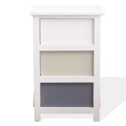 Mobili Rebecca Tables De Chevet Table De Chevet Coeur Avec 3 Tiroirs En MDF Blanc Et Beige Et Gris -Tables De Chevet Soldes table de chevet coeur avec 3 tiroirs en mdf blanc et beige et gris 5
