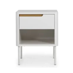 Meubles & Design Tables De Chevet Table De Chevet Contemporaine Avec Tiroir Blanc -Tables De Chevet Soldes table de chevet contemporaine avec tiroir blanc 1