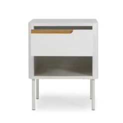 Meubles & Design Tables De Chevet Table De Chevet Contemporaine Avec Tiroir Blanc -Tables De Chevet Soldes table de chevet contemporaine avec tiroir blanc 3