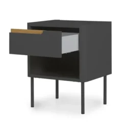 Meubles & Design Tables De Chevet Table De Chevet Contemporaine Avec Tiroir Gris -Tables De Chevet Soldes table de chevet contemporaine avec tiroir gris 4