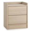 HOMN Tables De Chevet Table De Chevet De 2 Tiroirs, Couleur Chêne -Tables De Chevet Soldes table de chevet de 2 tiroirs couleur chene